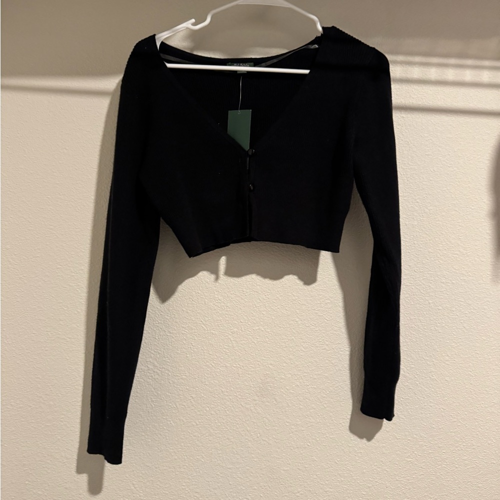 Wild Fable Black Cropped Cardigan